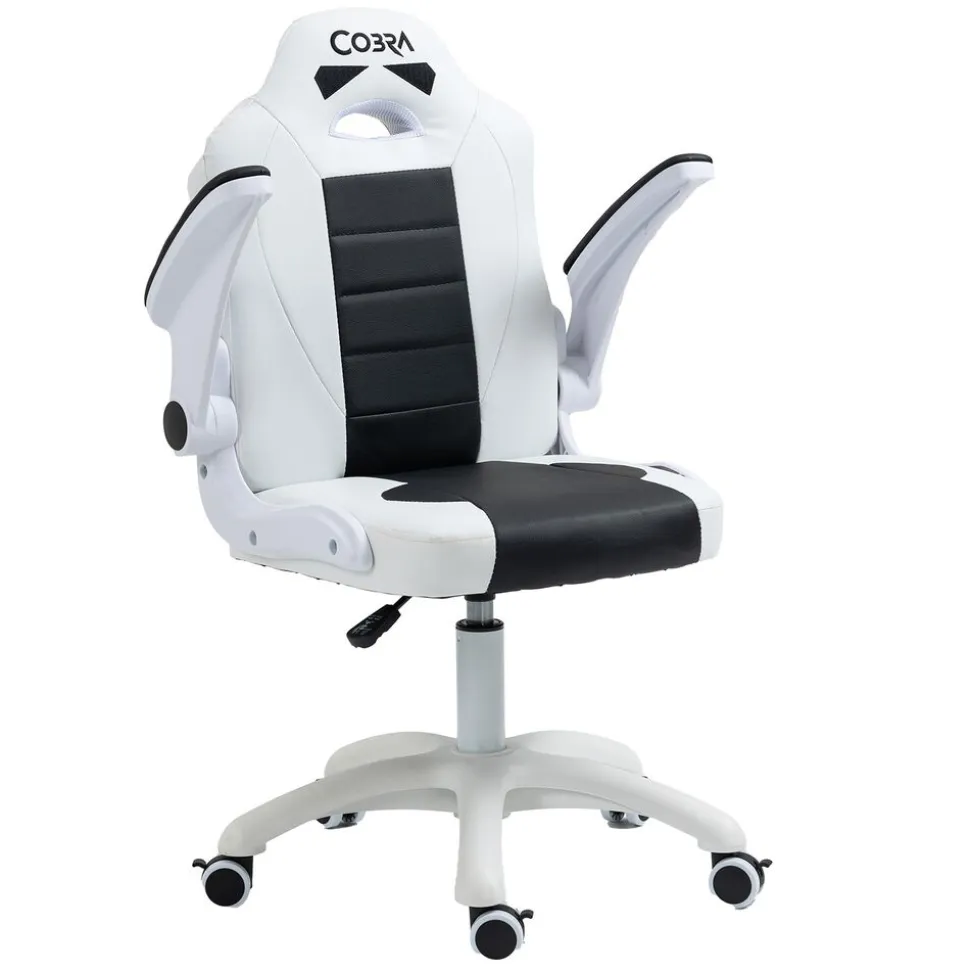 Fotel gamingowy COBRA JUNIOR, CRF – 2301, biało - czarny