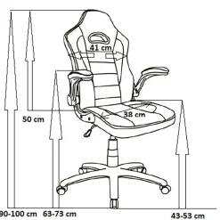 Fotel gamingowy COBRA JUNIOR, CRF – 2301, biało - czarny