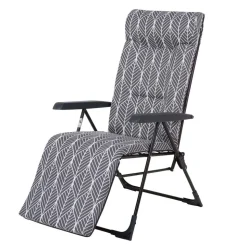 Fotel ogrodowy z podnóżkiem Gardenic Toskania Plus H046-06IB, rozkładany, szary