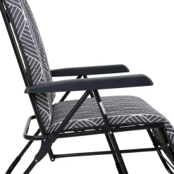 Fotel ogrodowy z podnóżkiem Gardenic Toskania Plus H046-06IB, rozkładany, szary