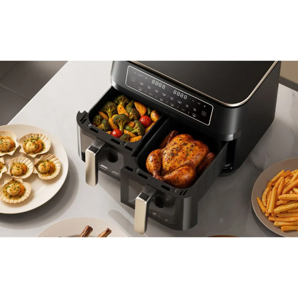 Frytkownica beztłuszczowa Dreame Tasti DZ30, 3000 W, 2 x 5,5 l, czarna