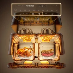 Frytkownica beztłuszczowa Dreame Tasti DZ30, 3000 W, 2 x 5,5 l, czarna