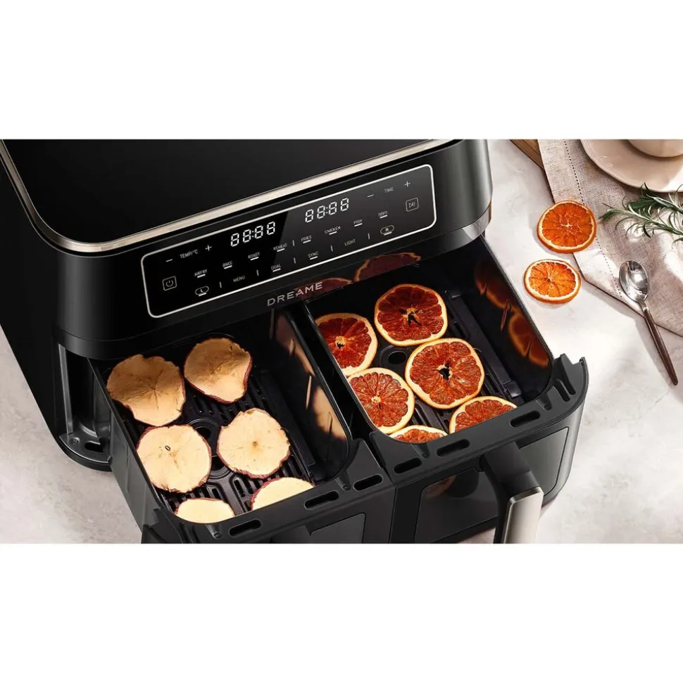 Frytkownica beztłuszczowa Dreame Tasti DZ30, 3000 W, 2 x 5,5 l, czarna