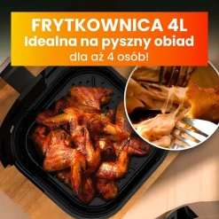 Frytkownica beztłuszczowa Extralink Smart Life SJ-400, 4 l, 1300 W, czarna