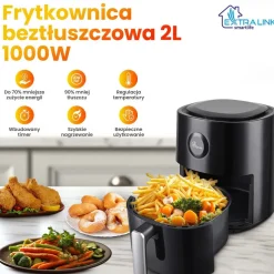 Frytkownica beztłuszczowa Extralink Smart Life SJ-400, 4 l, 1300 W, czarna