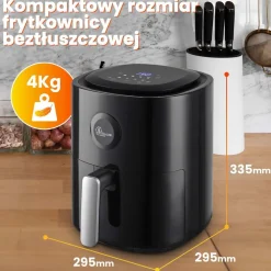 Frytkownica beztłuszczowa Extralink Smart Life SJ-400, 4 l, 1300 W, czarna