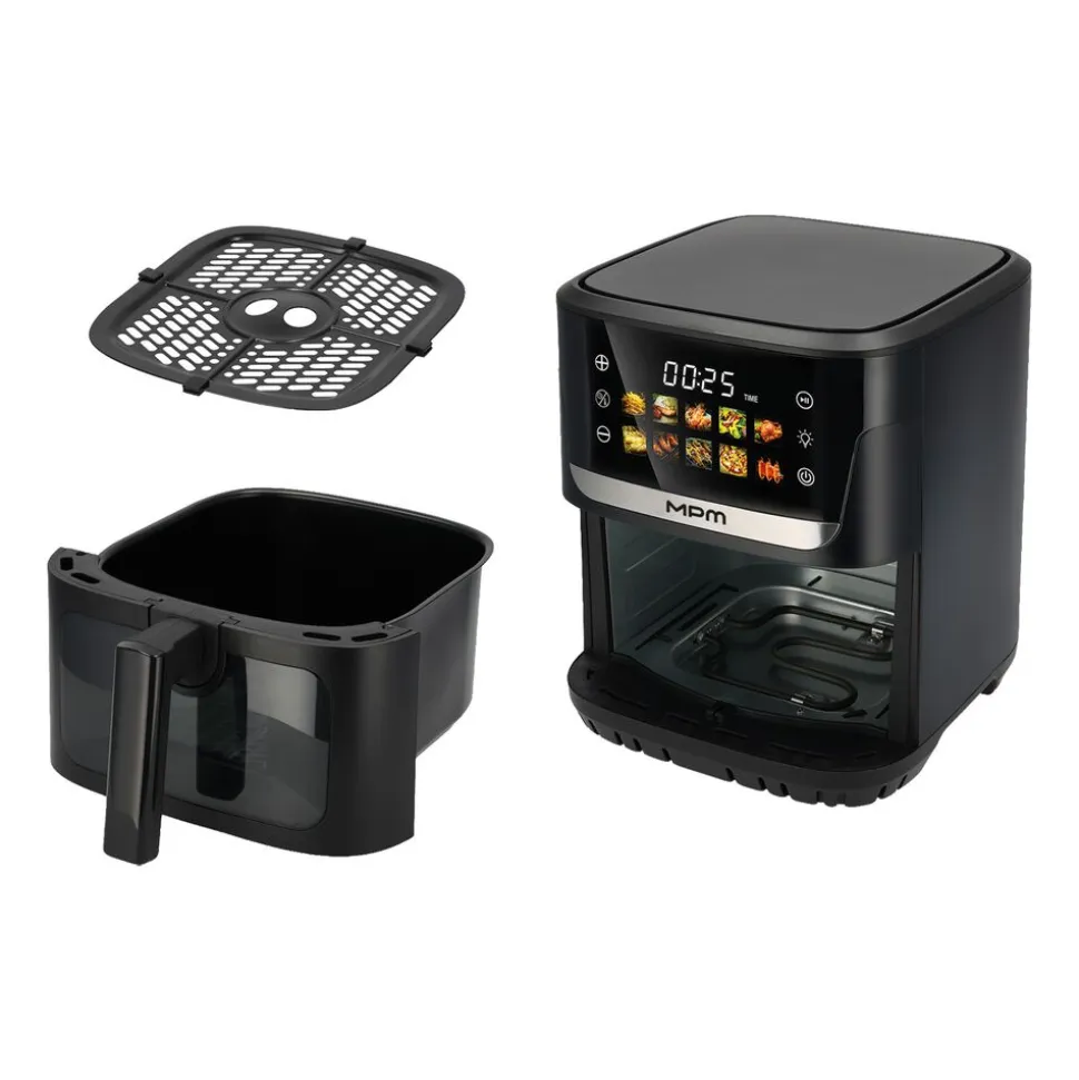 Frytkownica beztłuszczowa MPM, 1900 W, 6,5 l, czarna