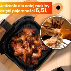 Frytkownica beztłuszczowa z okienkiem Extralink, 1800 W, 6,5 l, czarna