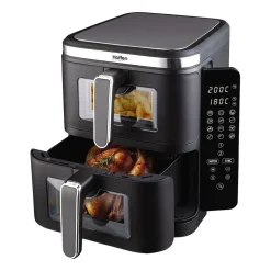 Frytkownica dwukomorowa Hoffen Expert HO-00091, 2800 W, 11 l, czarna