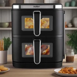 Frytkownica dwukomorowa Hoffen Expert HO-00091, 2800 W, 11 l, czarna
