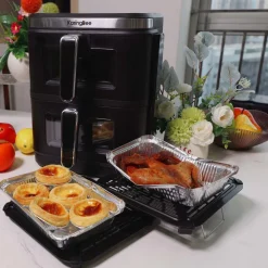 Frytkownica dwukomorowa KaringBee ZHAF-960AP, 2800 W, 2 x 5,5 l, czarna