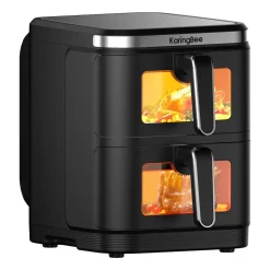 Frytkownica dwukomorowa KaringBee ZHAF-960AP, 2800 W, 2 x 5,5 l, czarna