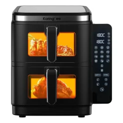 Frytkownica dwukomorowa KaringBee ZHAF-960AP, 2800 W, 2 x 5,5 l, czarna