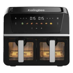 Frytkownica dwukomorowa z okienkiem KaringBee AF801E2TK, 1700 W, 2 x 4,5 l, czarna