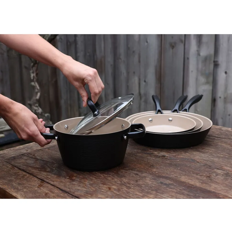 Garnek aluminiowy 28 cm 5,2 l Florina Carina, czarny
