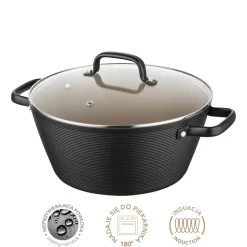 Garnek aluminiowy 28 cm 5,2 l Florina Carina, czarny