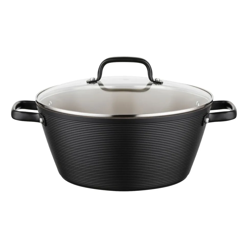 Garnek aluminiowy 28 cm 5,2 l Florina Carina, czarny