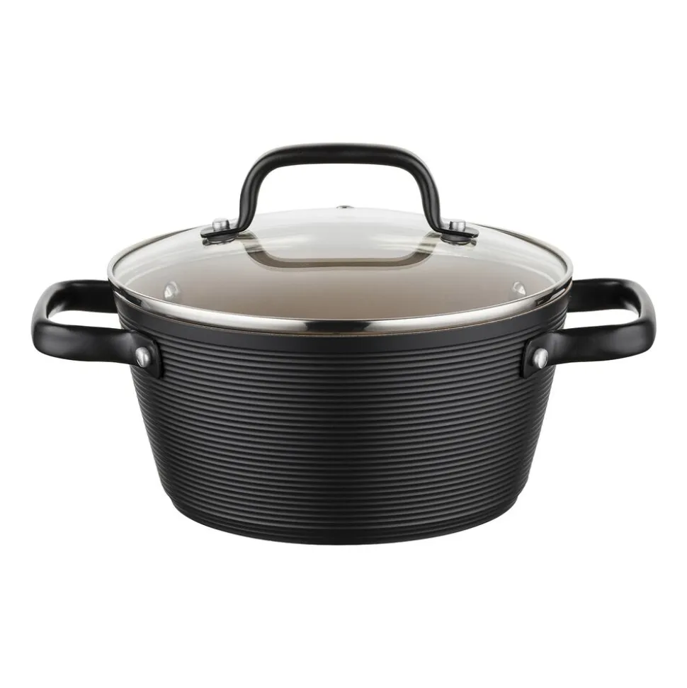 Garnek aluminiowy 20 cm 2,2 l Florina Carina, czarny