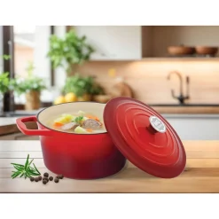 Garnek żeliwny MG Home Infinito, 4 l, czerwony
