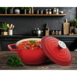 Garnek żeliwny MG Home Infinito, 4,8 l, czerwony