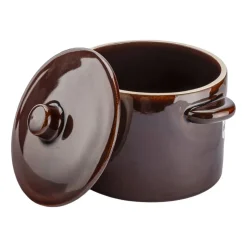 Garnek z kamionki Krystynka, 1,5 l, z pokrywką