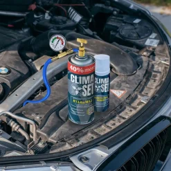 Gaz do klimatyzacji ClimaSet R134a 626 g, z przewodem z manometrem i odświeżaczem do klimatyzacji