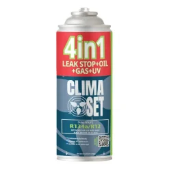 Gaz do klimatyzacji ClimaSet 4w1 R134a 626 g, z przewodem z manometrem i latarką UV