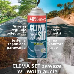 Gaz do klimatyzacji ClimaSet R1234yf 470 g, z przewodem z manometrem i adapterem R1234yf