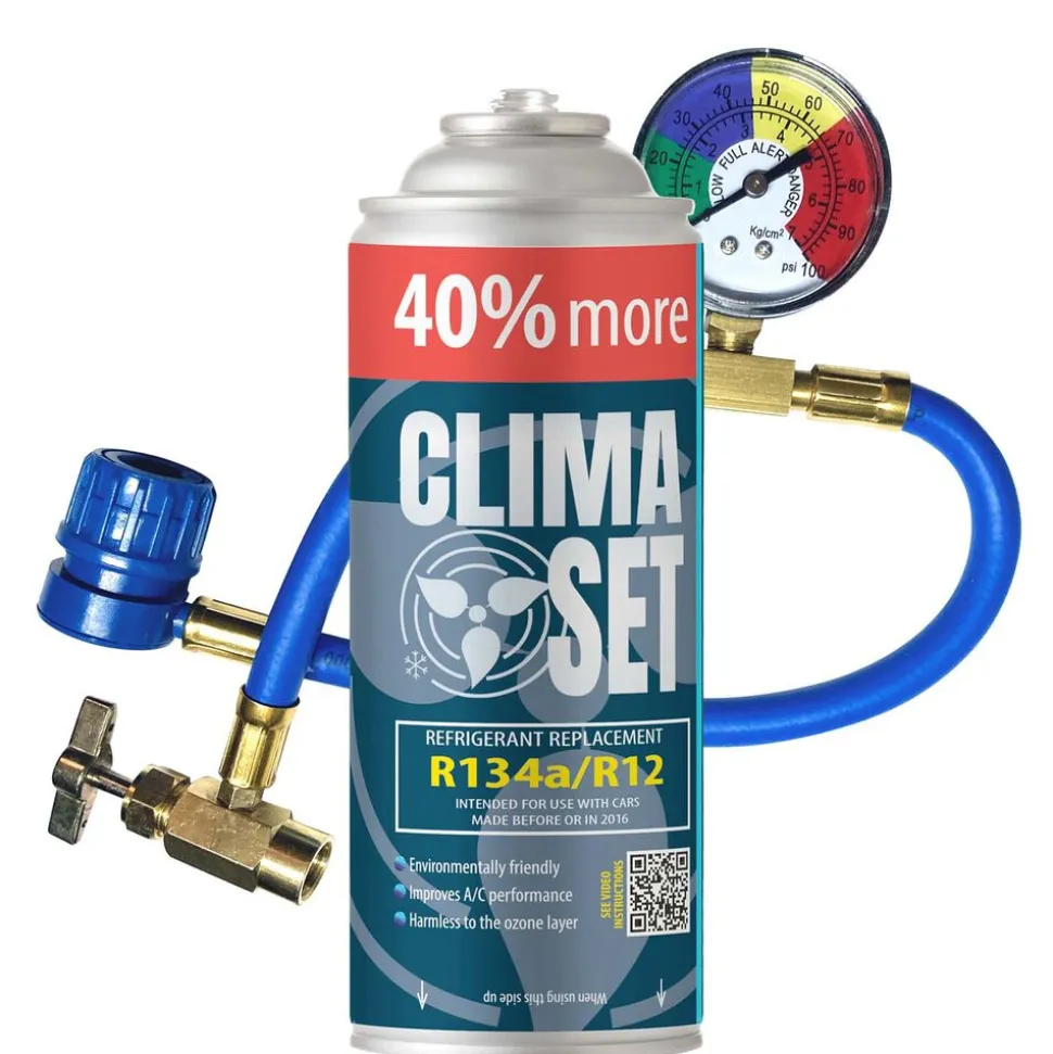 Gaz do klimatyzacji ClimaSet R134a 626 g, z przewodem z manometrem