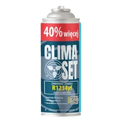 Gaz do klimatyzacji ClimaSet R1234yf 470 g, z przewodem z manometrem, adapterem R1234yf i odświeżaczem do klimatyzacji