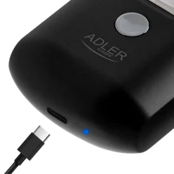Golarka podróżna z USB, 2 głowice, czarna