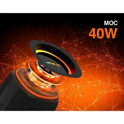 Głośnik Bluetooth Tracer XtremeBeat Pro TWS BT RGB, 40 W, czarno-pomarańczowy