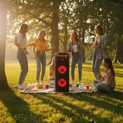 Głośnik imprezowy Blaupunkt PS1.1BD, 1000 W, funkcja karaoke, 2 mikrofony, czarny