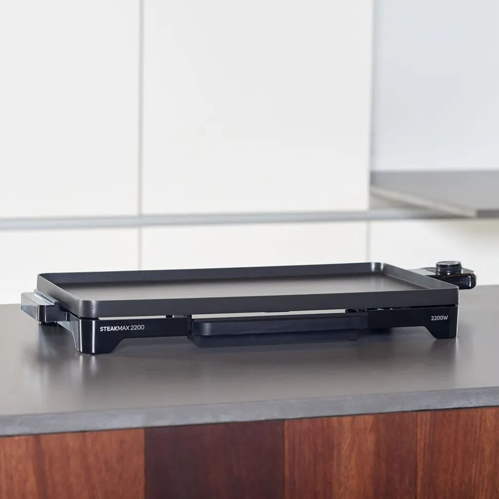 Grill elektryczny plancha Taurus Steakmax 2200, 2200 W, otwarta konstrukcja, czarny