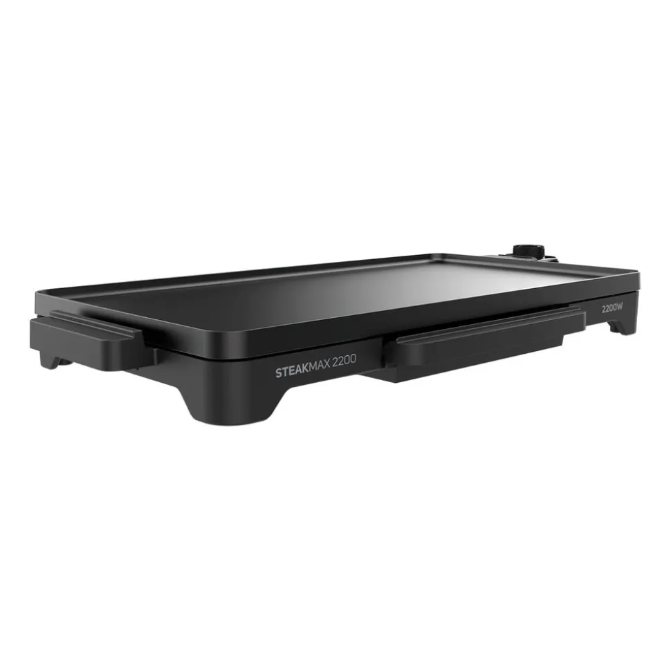 Grill elektryczny plancha Taurus Steakmax 2200, 2200 W, otwarta konstrukcja, czarny