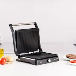 Grill elektryczny 2 w 1 Taurus Bistro Essential, 2600 W, grill kontaktowy i płyta grillowa
