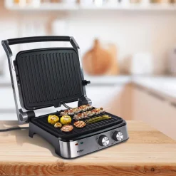 Grill i gofrownica 2 w 1 Hoffen Expert AK-3459, 2000 W, z wymiennymi płytkami