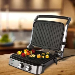 Grill i gofrownica 2 w 1 Hoffen Expert AK-3459, 2000 W, z wymiennymi płytkami