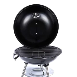 Grill kulisty 16”, czarny, z pokrywą i popielnikiem