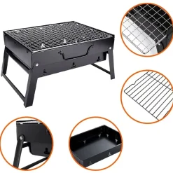 Grill turystyczny węglowy Extralink, ruszt 35 x 27 cm