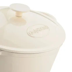 Gęsiarka żeliwna emaliowana Konighoffer 5 l, 25 x 12,3 cm, okrągła, kremowa
