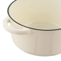 Gęsiarka żeliwna emaliowana Konighoffer, 2,8 l, 21 x 10,5 cm, okrągła, kremowa