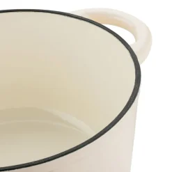 Gęsiarka żeliwna emaliowana Konighoffer, 2,8 l, 21 x 10,5 cm, okrągła, kremowa