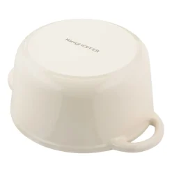 Gęsiarka żeliwna emaliowana Konighoffer, 2,8 l, 21 x 10,5 cm, okrągła, kremowa