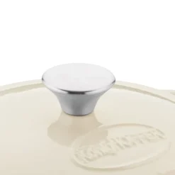 Gęsiarka żeliwna emaliowana Konighoffer, 2,8 l, 21 x 10,5 cm, okrągła, kremowa