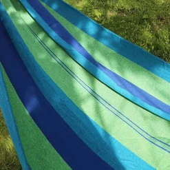 Hamak ogrodowy Extralink 200 x 80 cm, jednoosobowy, z pokrowcem, niebiesko-zielony
