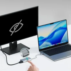 Hub USB-C adapter 3 w 1 Aukey UH-CUH01 TravelDok, srebrny