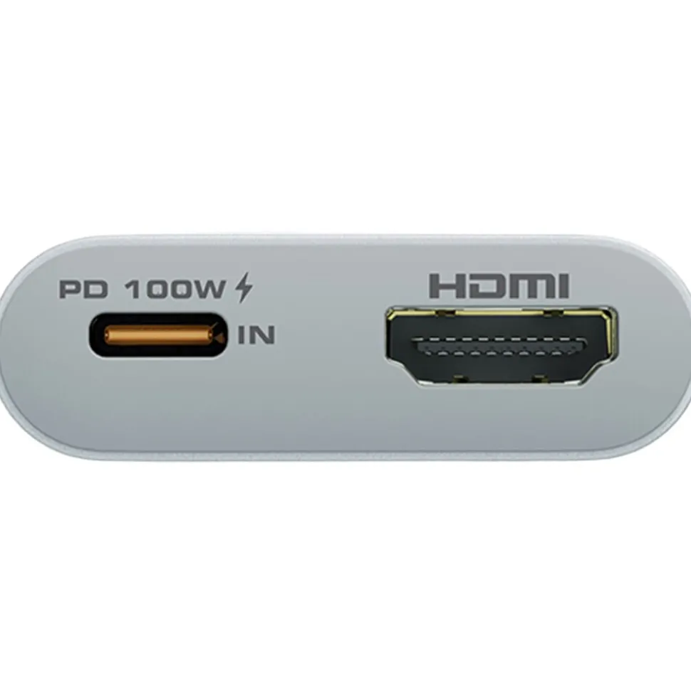 Hub USB-C adapter 3 w 1 Aukey UH-CUH01 TravelDok, srebrny