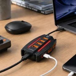 Hub USB Liocat HX 312 C, 11 portów, czarny