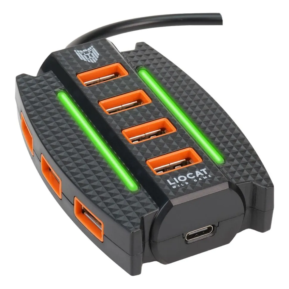 Hub USB Liocat HX 312 C, 11 portów, czarny